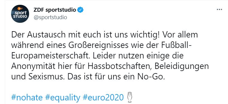 Tweet des ZDF Sportstudio