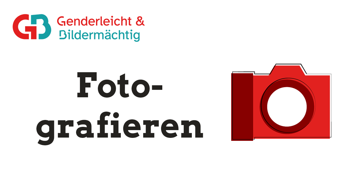 Logo, Icon Fotokamera und Schrift: "Fotografieren"