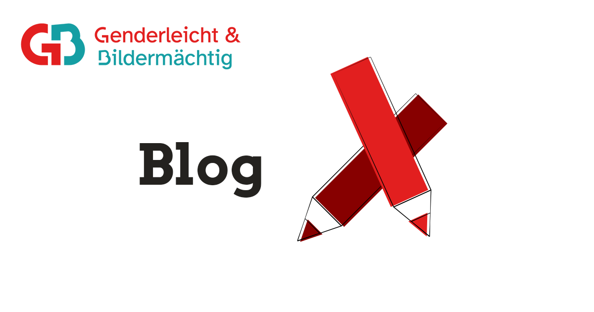Logo, Icon zwei rote Stifte und Schrift: "Blog"