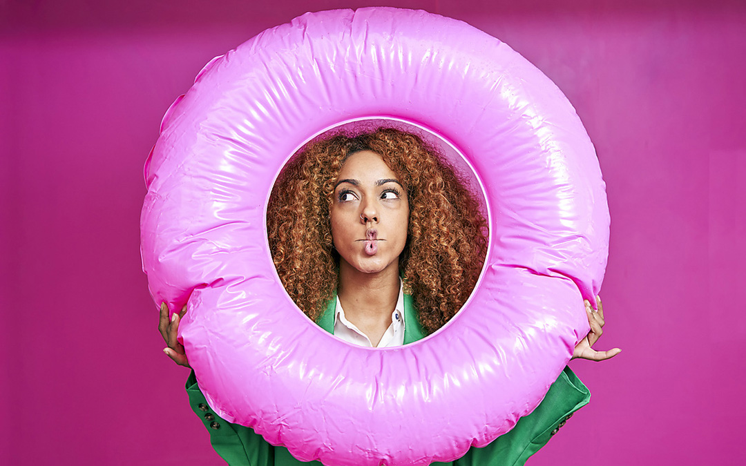 Pinker Schwimmring