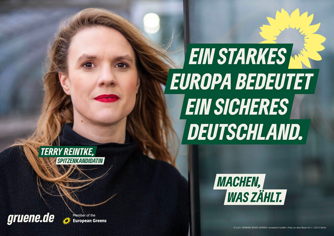 DIE GRÜNEN Wahlplakat mit Terry Reintke
