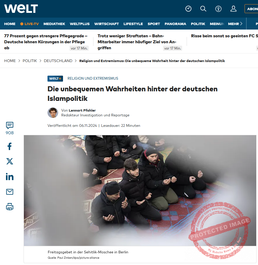 Betende M&auml;nner in einer Moschee