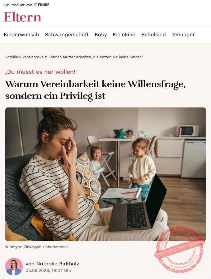 Screenshot Eltern_2026-06-05 Junge Mutter mit Laptop auf dem Schoss ist genervt von ihren zwei Kleinkindern
